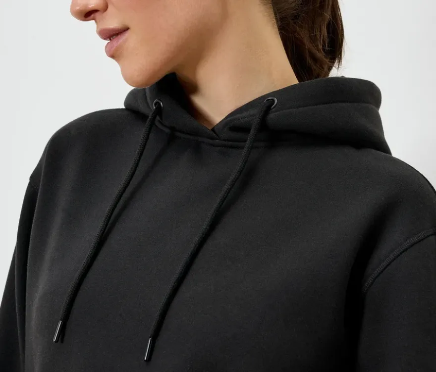 Kapuzen-Sweatpullover, schwarz