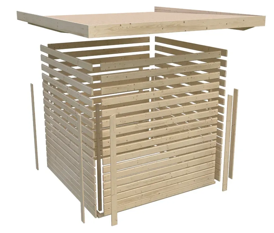 Karibu Fahrradgarage für 4 Räder, 19 mm, terragrau