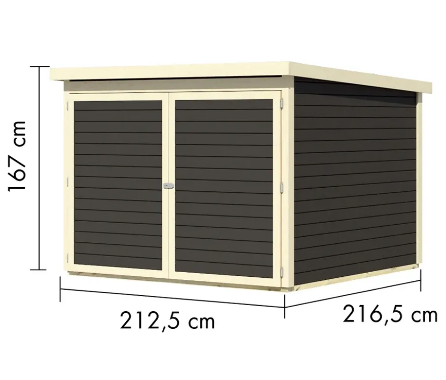 Karibu Fahrradgarage für 4 Räder, 19 mm, terragrau