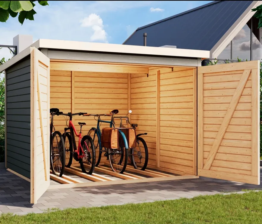 Karibu Fahrradgarage für 4 Räder, 19 mm, terragrau