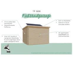 Karibu Fahrradgarage für 4 Räder, 19 mm, terragrau