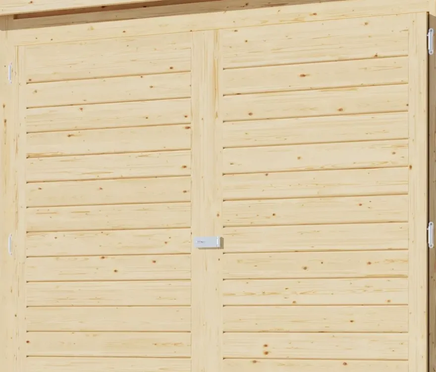 Karibu Fahrradgarage für 3 Räder, 19 mm, mit Dacheindeckung, naturfarben