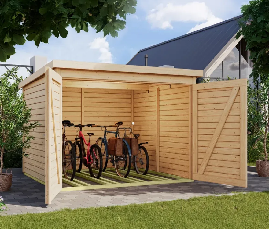 Karibu Fahrradgarage für 4 Räder, 19 mm, naturfarben