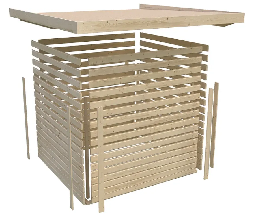 Karibu Fahrradgarage für 4 Räder, 19 mm, naturfarben