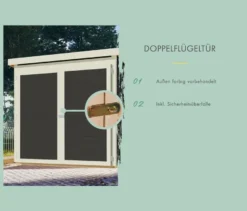 Karibu Fahrradgarage für 3 Räder, 19 mm, mit Dacheindeckung, terragrau
