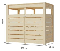 Karibu Mülltonnenbox für 2 Tonnen mit Pflanzdach (2 x 240l)