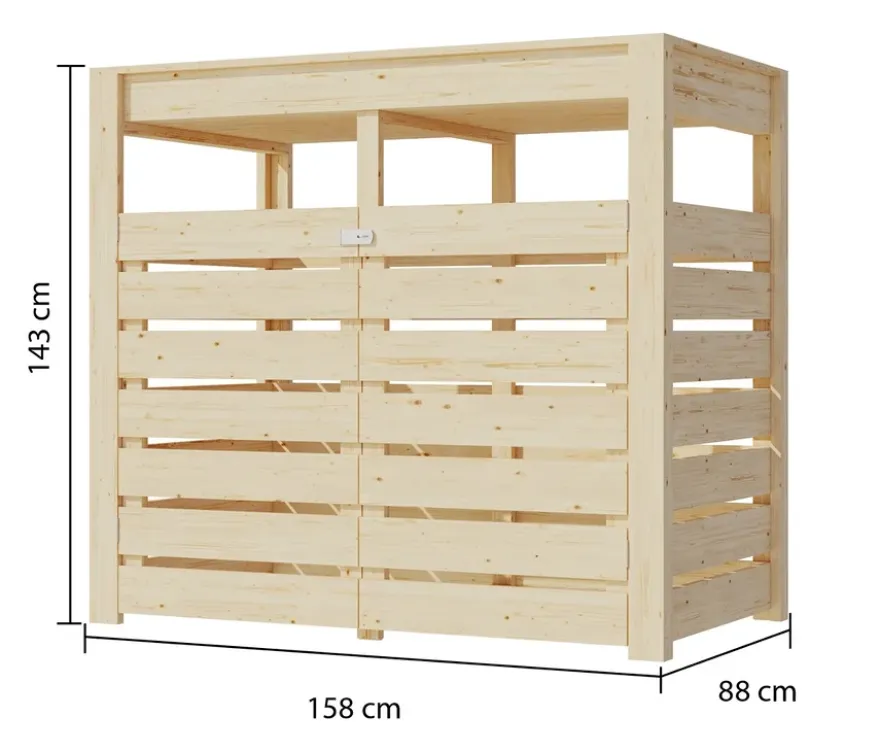Karibu Mülltonnenbox für 2 Tonnen mit Pflanzdach (2 x 240l)