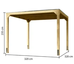 Karibu Pavillon »Markaska« mit Leimholz-Balken und Dacheindeckung, 320 x 320 cm, 28 mm