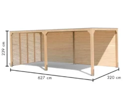 Karibu Pavillon »Markaska« mit Leimholz-Balken und Dacheindeckung, 627 x 320, 28 mm