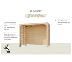Karibu Pavillon »Markaska« mit Leimholz-Balken und Dacheindeckung, 320 x 160 cm, 28 mm