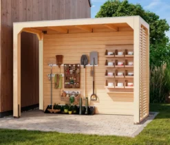 Karibu Pavillon »Markaska« mit Leimholz-Balken und Dacheindeckung, 320 x 160 cm, 28 mm
