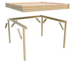 Karibu Pavillon »Markaska« mit Leimholz-Balken und Dacheindeckung, 320 x 160 cm, 28 mm