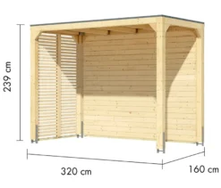 Karibu Pavillon »Markaska« mit Leimholz-Balken und Dacheindeckung, 320 x 160 cm, 28 mm