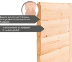 Karibu-Saunahaus »Logan 3« mit Fronteinstieg, inkl. 9kW-Bio-Kombiofen, Außenmaß ca. 396 x 231 cm