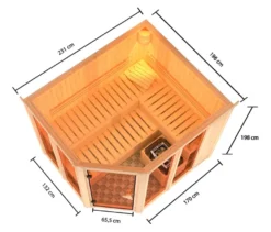 Karibu Sauna »Scarlett 3« im Set mit 9-kW-Ofen und finnischer Steuerung