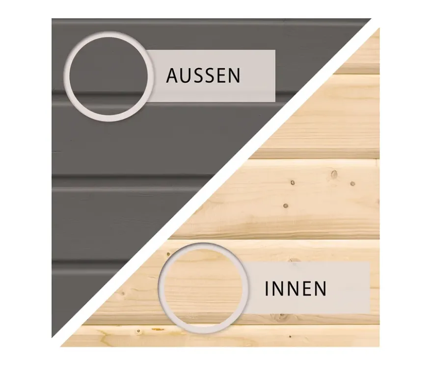Karibu-Stelzenhaus »Benjamin«, grau