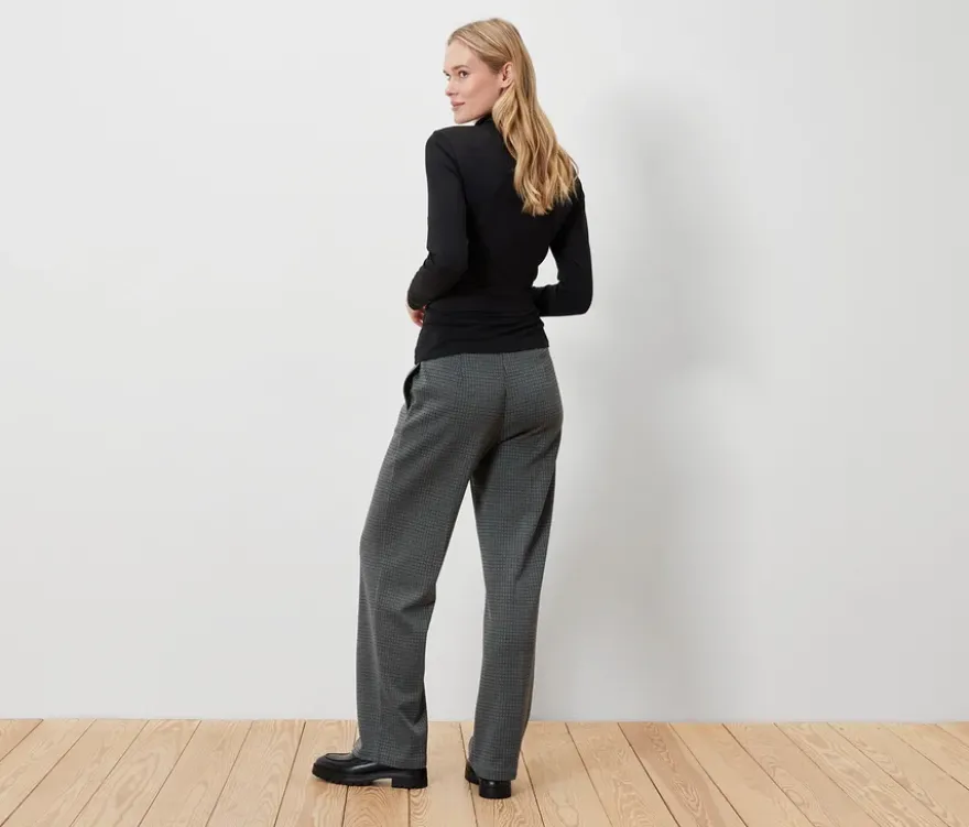 Karierte Komfort-Jerseyhose
