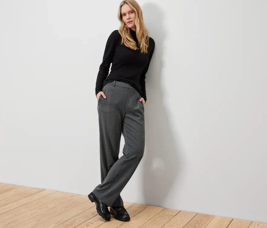 Karierte Komfort-Jerseyhose