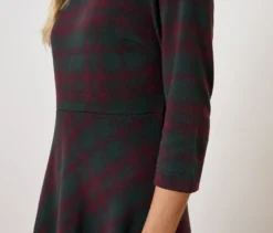 Kariertes Jacquard-Kleid