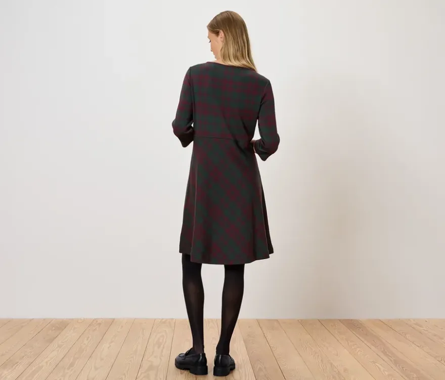 Kariertes Jacquard-Kleid