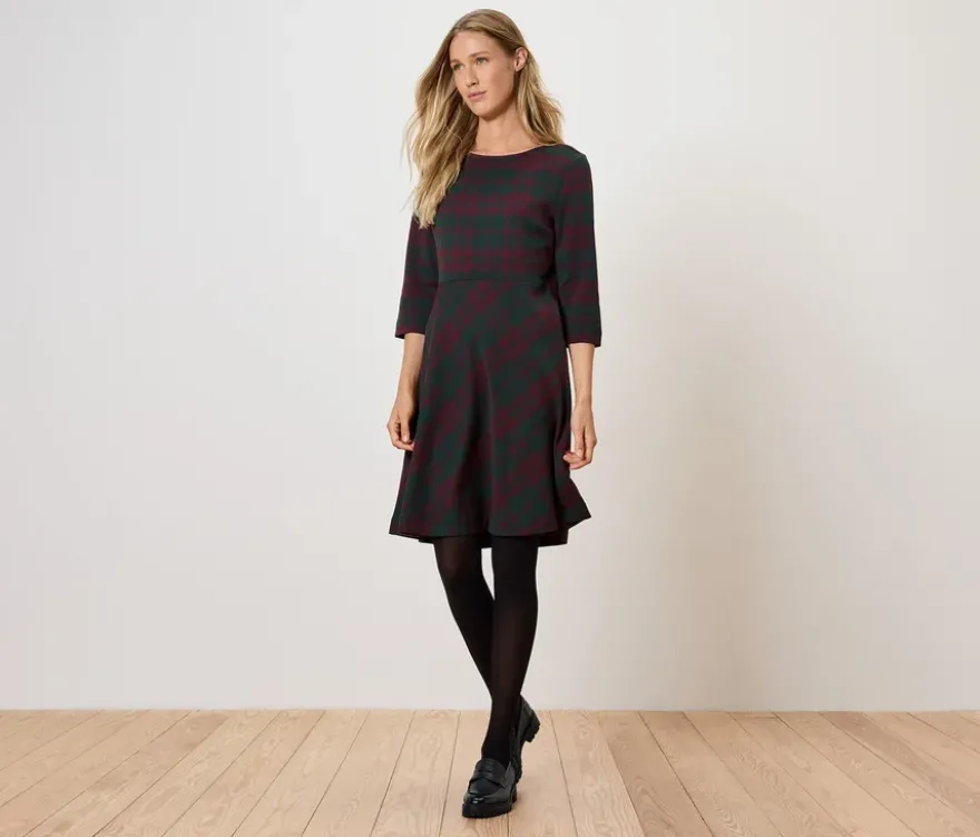 Kariertes Jacquard-Kleid