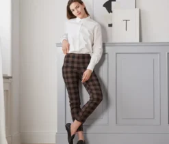 Karierte Stretchhose