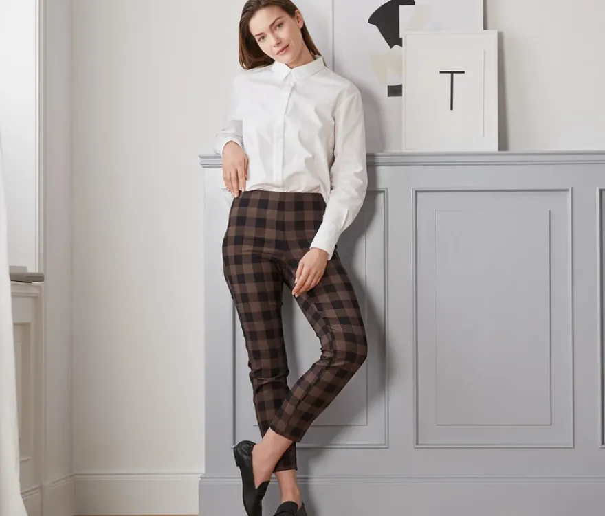 Karierte Stretchhose