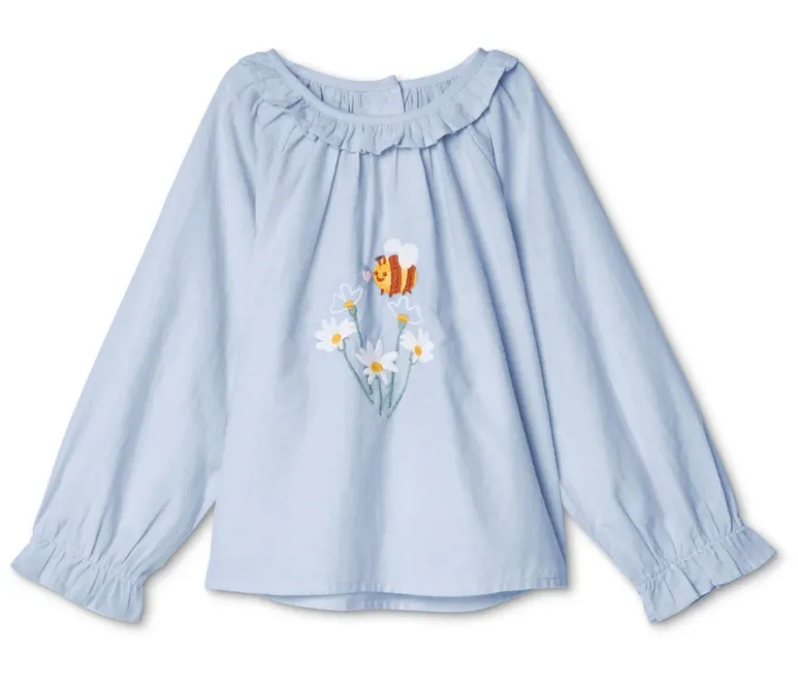 Kinder-Chambray-Bluse