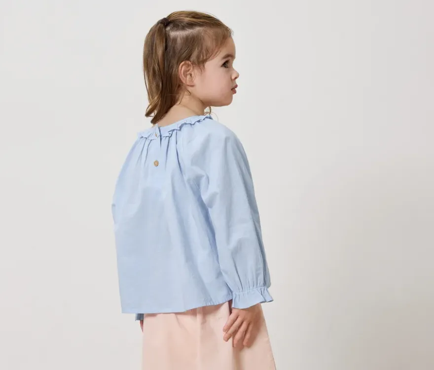 Kinder-Chambray-Bluse