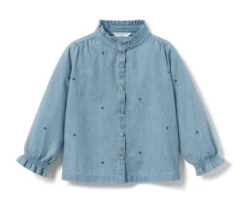 Kinder-Chambray-Bluse