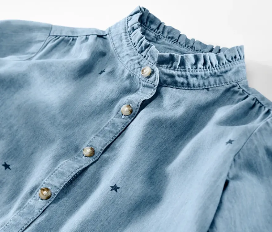 Kinder-Chambray-Bluse