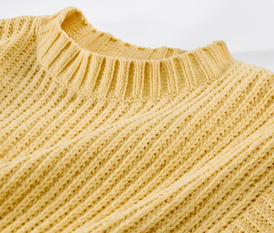 Kinder-Chenille-Pullover, rapsgelb