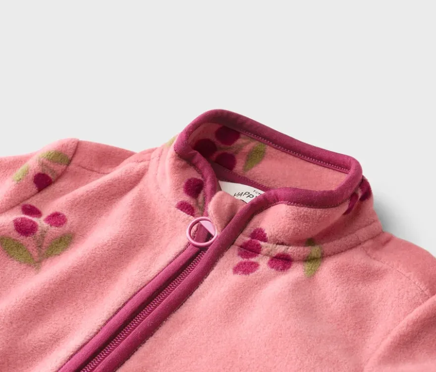 Kinder-Fleecejacke, Blumen