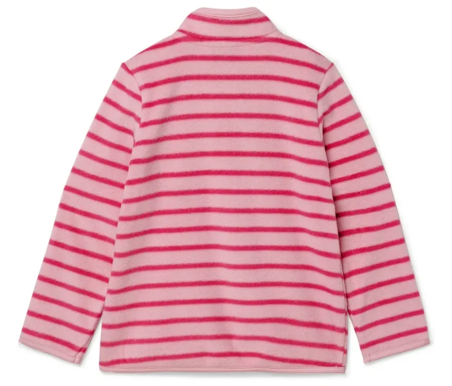 Kinder-Fleecejacke, rosa gestreift