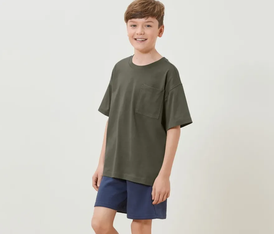 Kinder-Heavy-T-Shirt mit überschnittenen Schultern