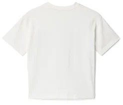 Kinder-Heavy-T-Shirt mit überschnittenen Schultern, weiß mit Fußballer