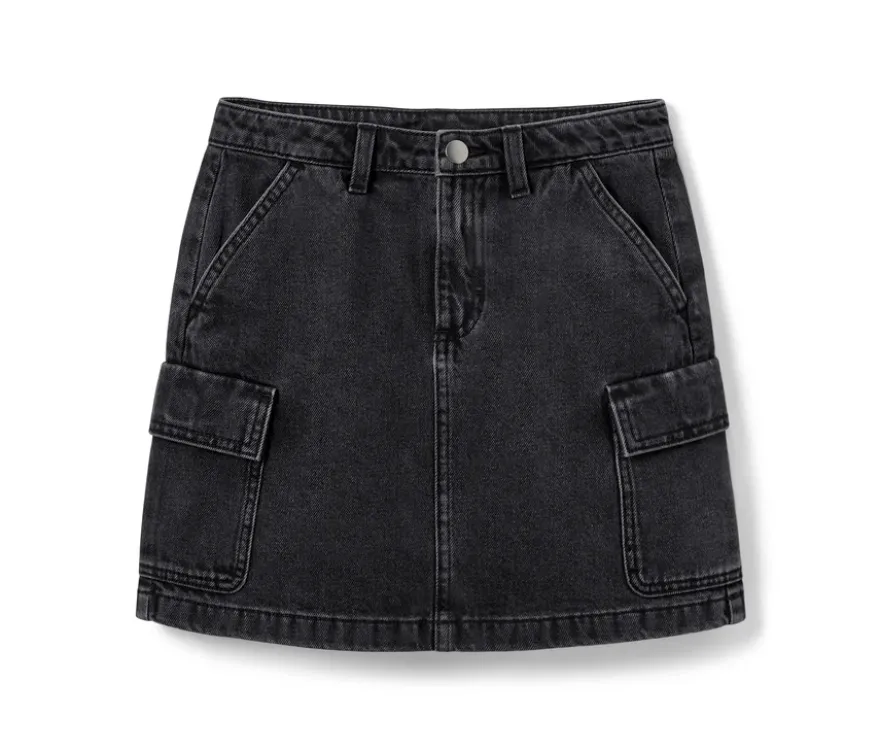 Kinder-Jeans-Rock, schwarz