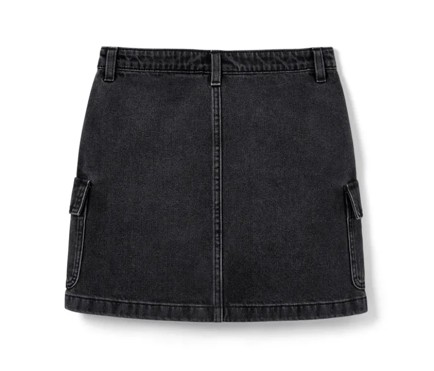 Kinder-Jeans-Rock, schwarz