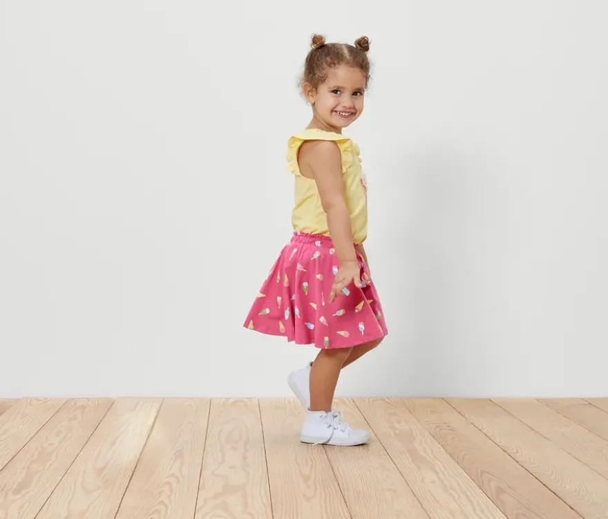 Kinder-Jerseyrock mit Hose, Eis