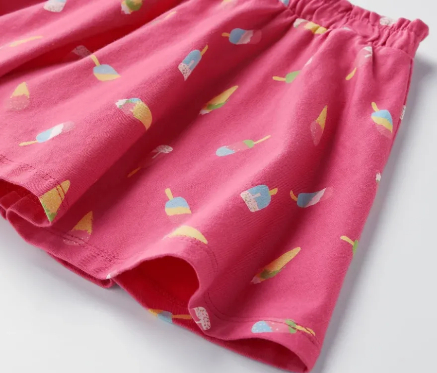 Kinder-Jerseyrock mit Hose, Eis