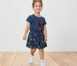 Kinder-Jerseyrock mit Hose, maritim