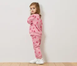 Kinder Jogginghose, hellrosa mit hellrosafarbenen Bündchen
