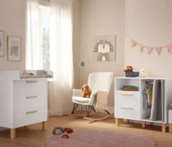 Kinderkommode »Leira« mit Schubladen und Kleiderstange