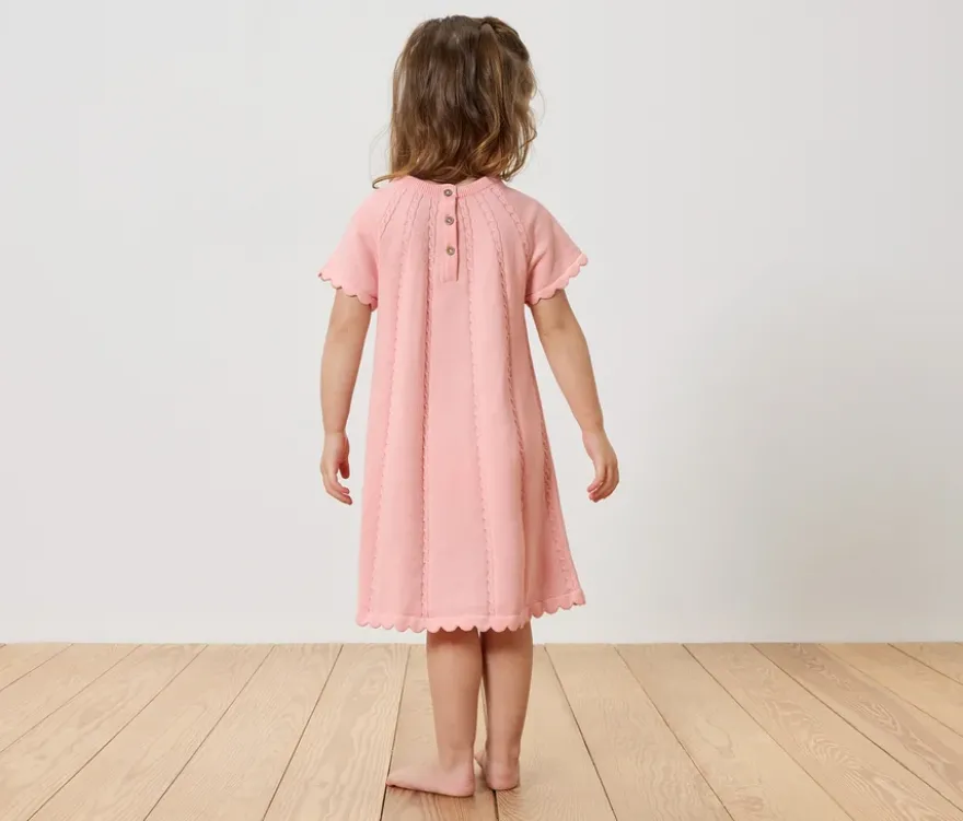 Kinder-Kurzarm-Kleid aus weichem Strick