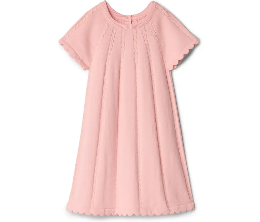 Kinder-Kurzarm-Kleid aus weichem Strick