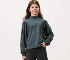 Kinder-Langarmshirt, schieferblau
