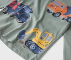 2 Kinder-Langarmshirts mit Applikation, blau und mint