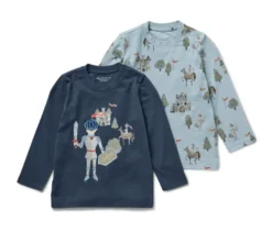 2 Kinder-Langarmshirts, Ritter