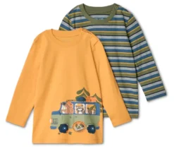 2 Kinder-Langarmshirts, Waldtiere