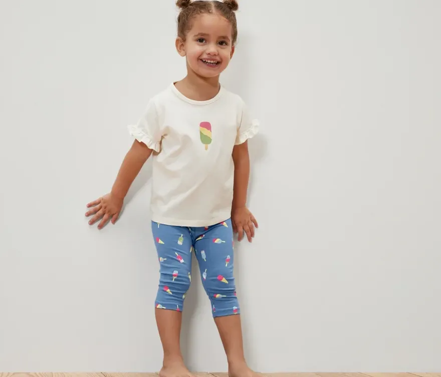 2 ¾-Kinder-Leggings, blau